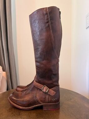 Bed Stu Distressed Brown Leather Tall Boots 7.5 Worn Once